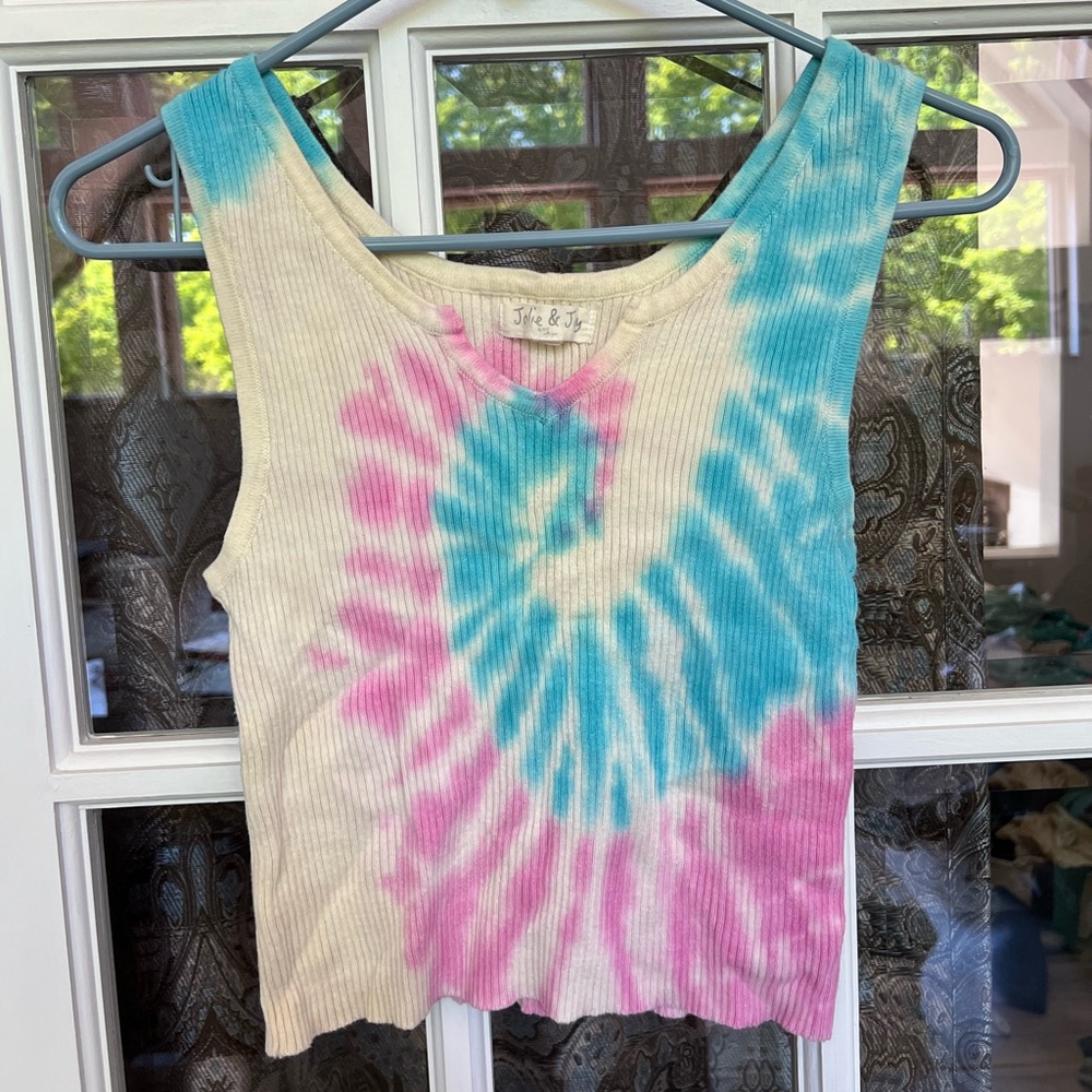 Pastel Faded Tie-Dye Spiral Tank Top